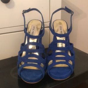 Steve Madden Strappy Blue Suede Heels